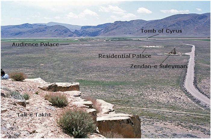 View of the Pasargadae site looking South-west across the Dasth-e Morgab