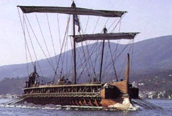 Replica of a Persian navy trireme