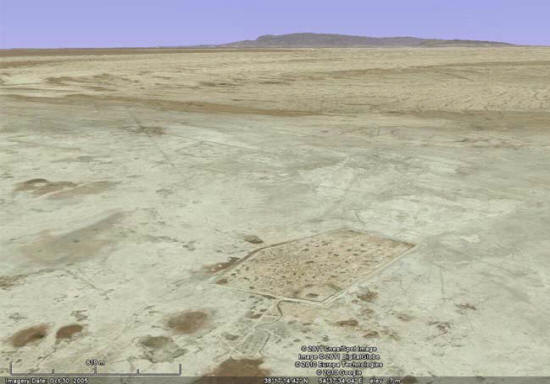 Satellite image of the Mashhad-e Misriyan ruins' site.