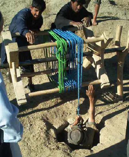Recent photograph of a windlass in operation during construction