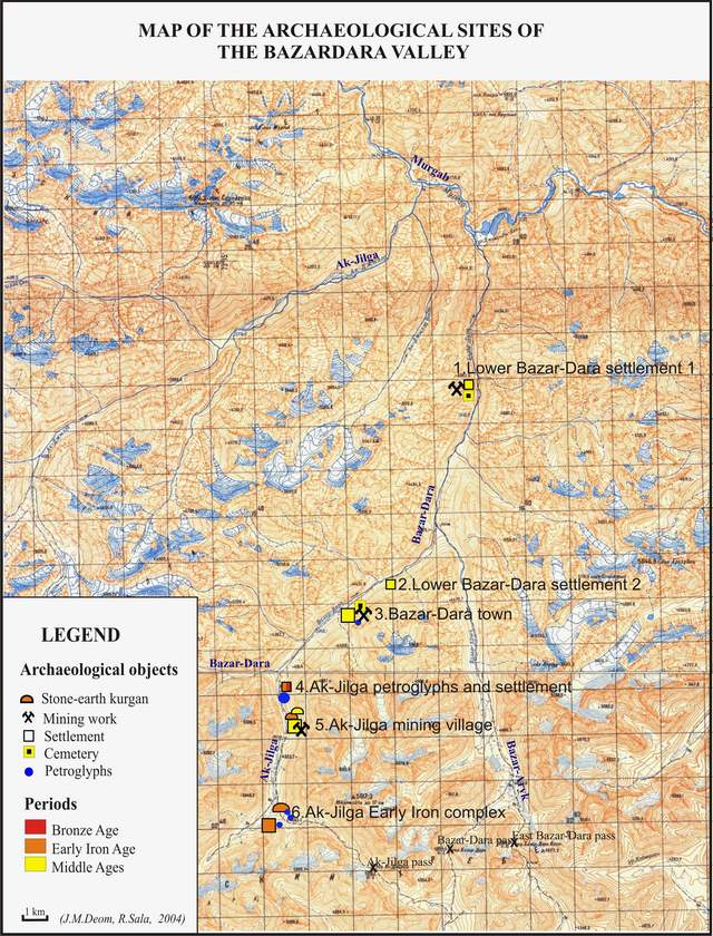 Site Map of Bazar-Dara, Pamirs, Tajikistan