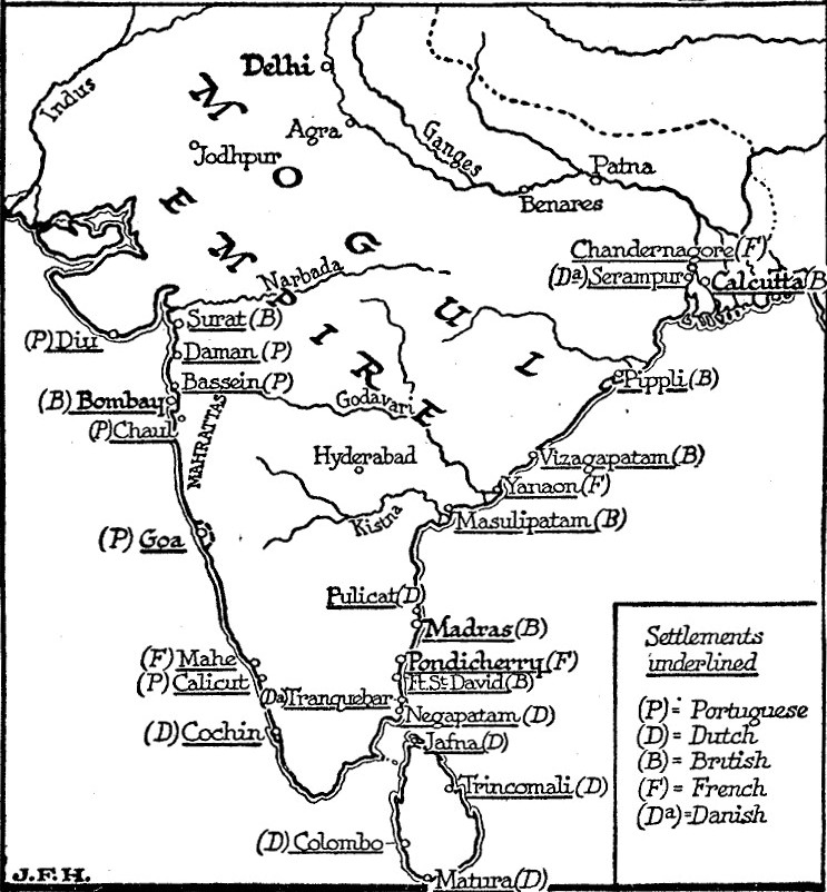 Foreign Enclaves in India 1650 - 1700 CE