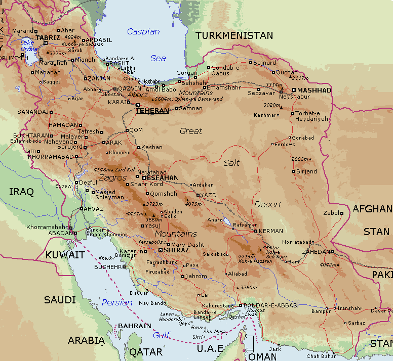 Relief Map of Iran