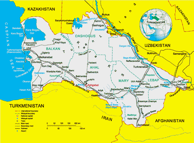 map of Turkmenistan