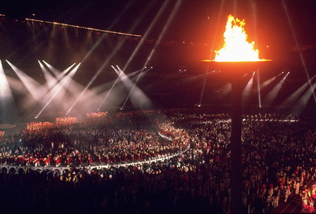 View of Seoul stadium from cauldron, 1988