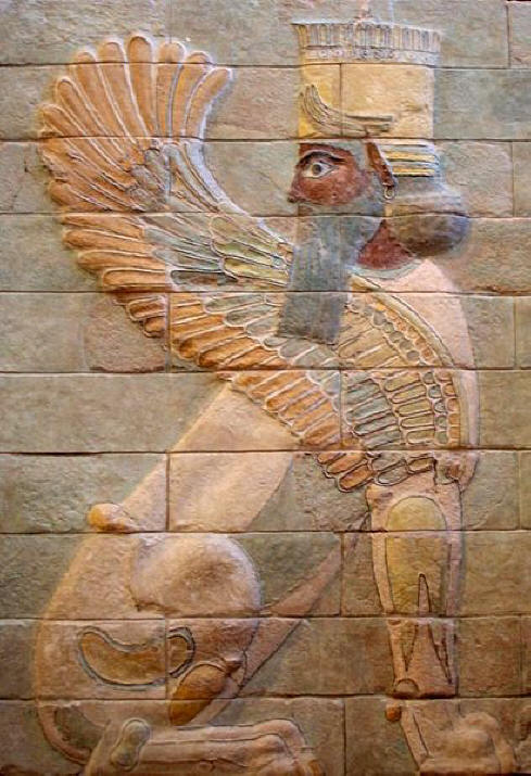 Frieze of Griffon assembled from glazed / enamelled decorative brick from the Apadana.