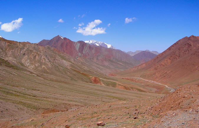The Silk Road running through Kyzyl Art ashuu (pass) in the Pamirs