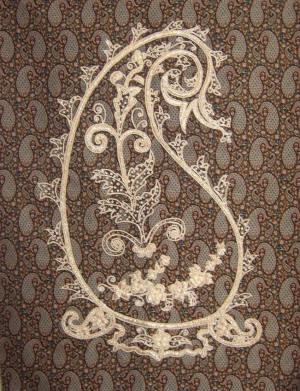 Example of the boteh motif of a termeh fabric